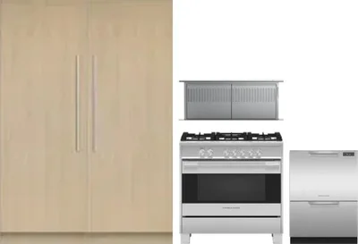 5 Piece Package Includes Refrigerator, Freezer, Range, Hood And Dishwasher